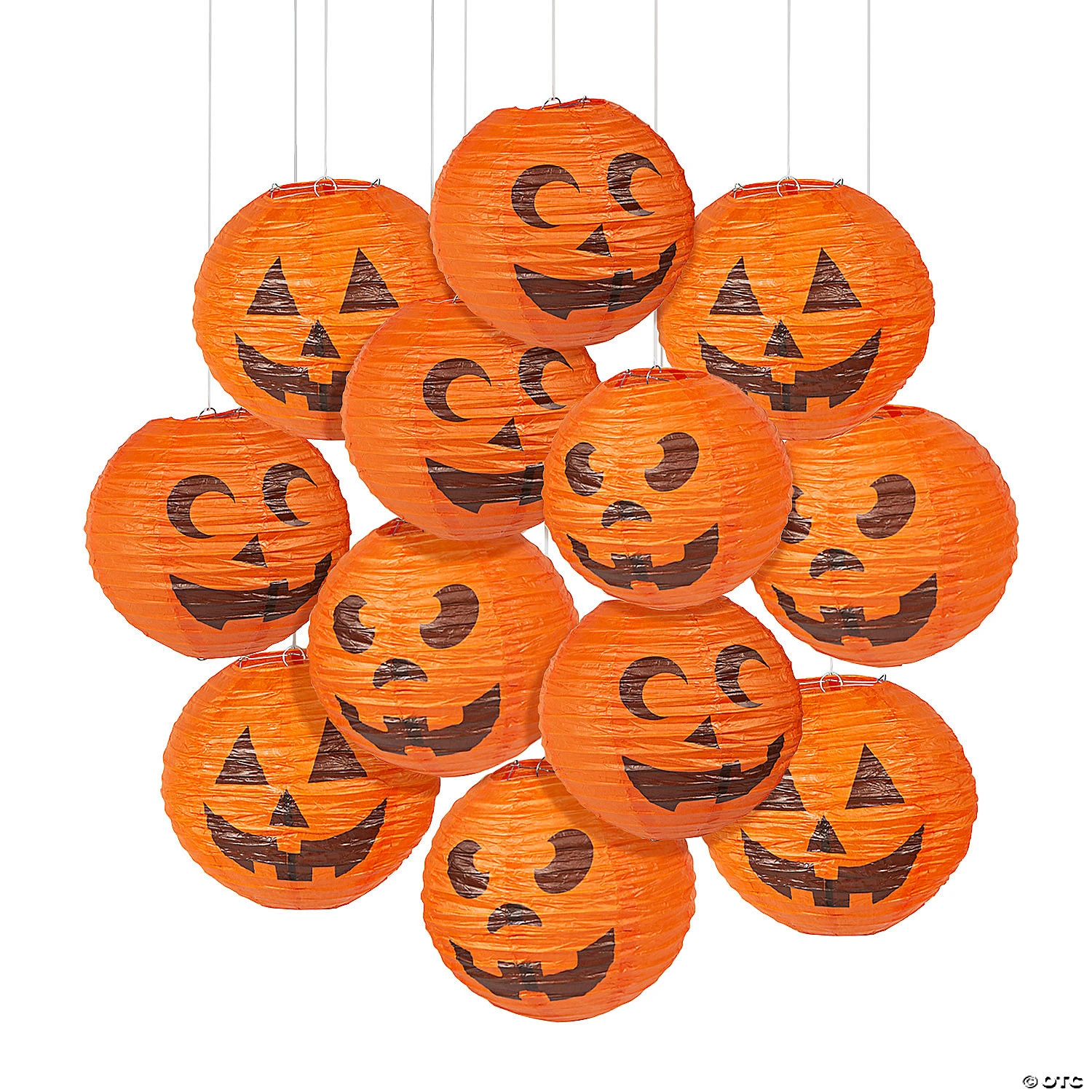 10" Jack-O’-Lantern Hanging Paper Lantern Halloween Decorations - 12 Pc. 1 10" Jack-O’-Lantern Hanging Paper Lantern Halloween Decorations - 12 Pc.