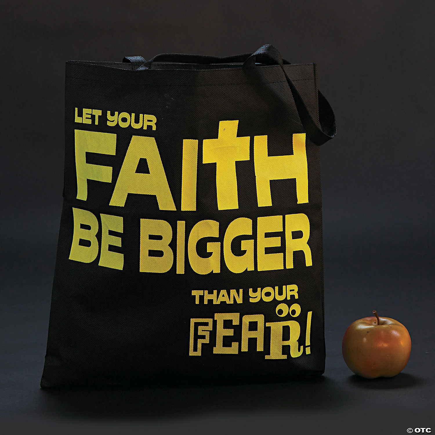 15" x 17" Large Nonwoven Glow-in-the-Dark Faith Over Fear Tote Bags - 12 Pc. 3 15" x 17" Large Nonwoven Glow-in-the-Dark Faith Over Fear Tote Bags - 12 Pc. - Image 3