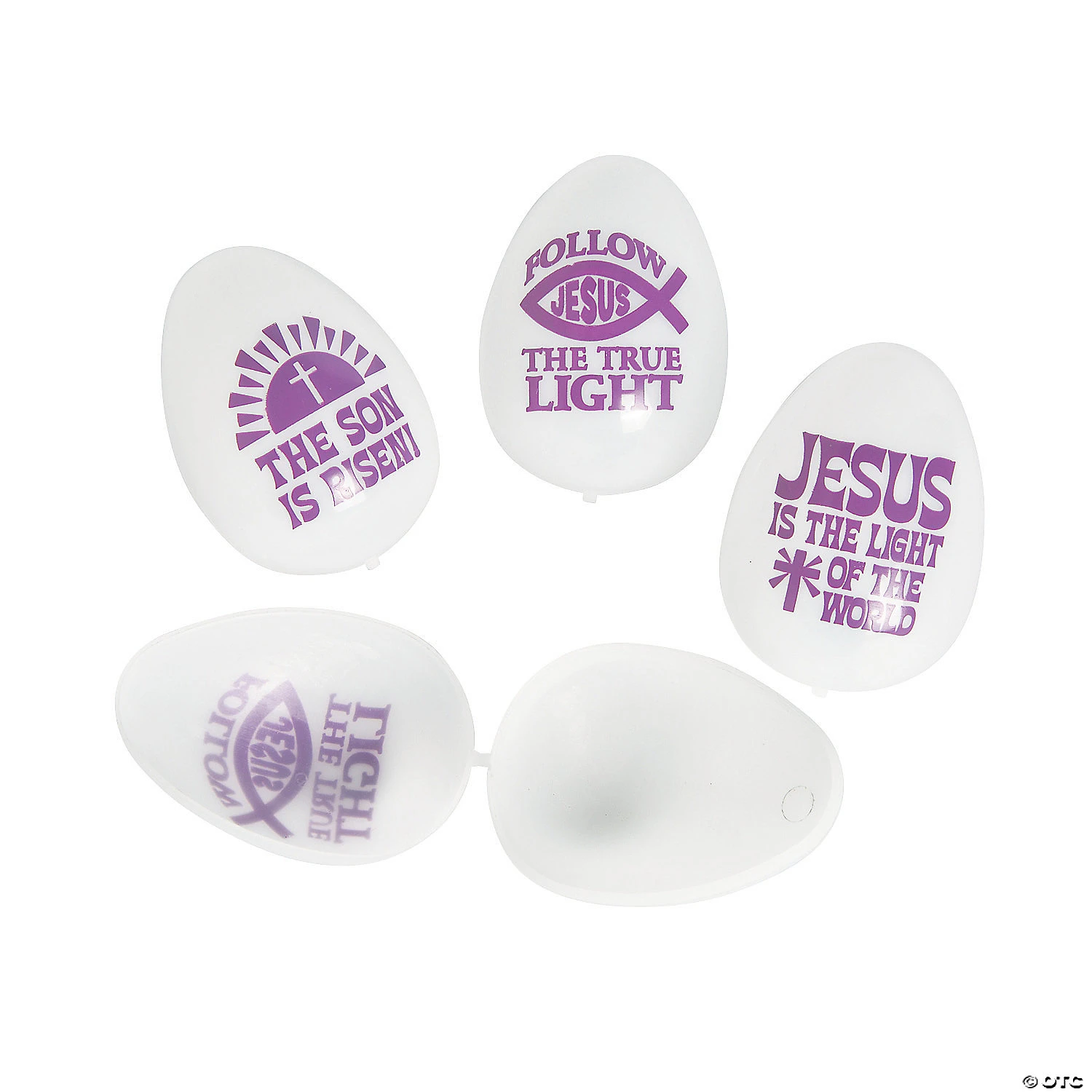 2 1/2" Jesus is the Light Glow-in-the-Dark Plastic Easter Eggs - 72 Pc. 2 2 1/2" Jesus is the Light Glow-in-the-Dark Plastic Easter Eggs - 72 Pc. - Image 2