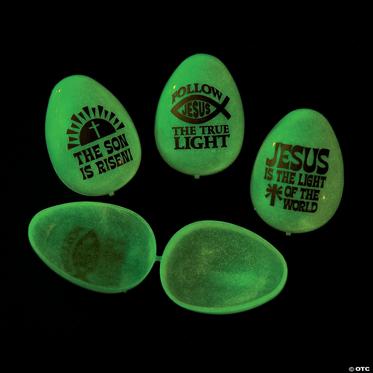 2 1/2" Jesus is the Light Glow-in-the-Dark Plastic Easter Eggs - 72 Pc. 1 2 1/2" Jesus is the Light Glow-in-the-Dark Plastic Easter Eggs - 72 Pc.