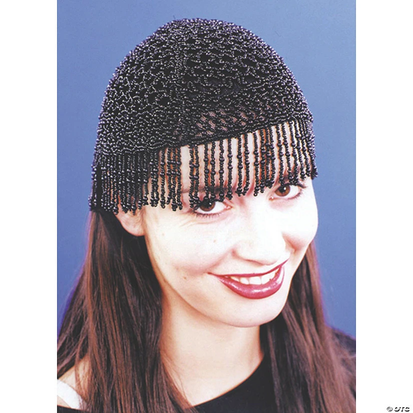 20s Beaded Cap Black 1 20s Beaded Cap Black