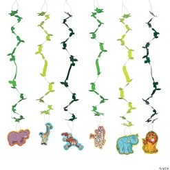 32" Zoo Adventure Hanging Swirl Decorations - 12 Pc.