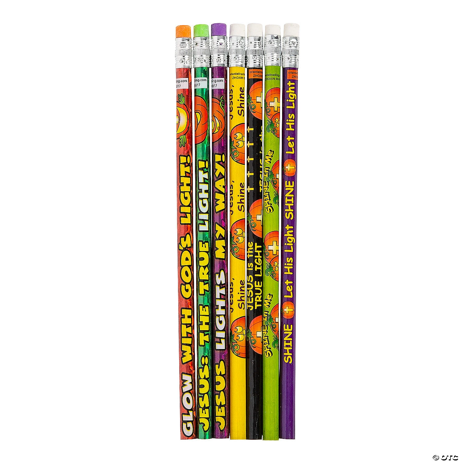 Bulk Christian Pumpkin Pencil Assortment - 96 Pc. 2 Bulk Christian Pumpkin Pencil Assortment - 96 Pc. - Image 2