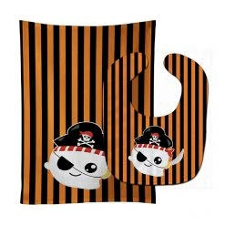 Caroline's Treasures, Halloween, Halloween Ghost Pirate Baby Bib & Burp Cloth, 11 x 18,