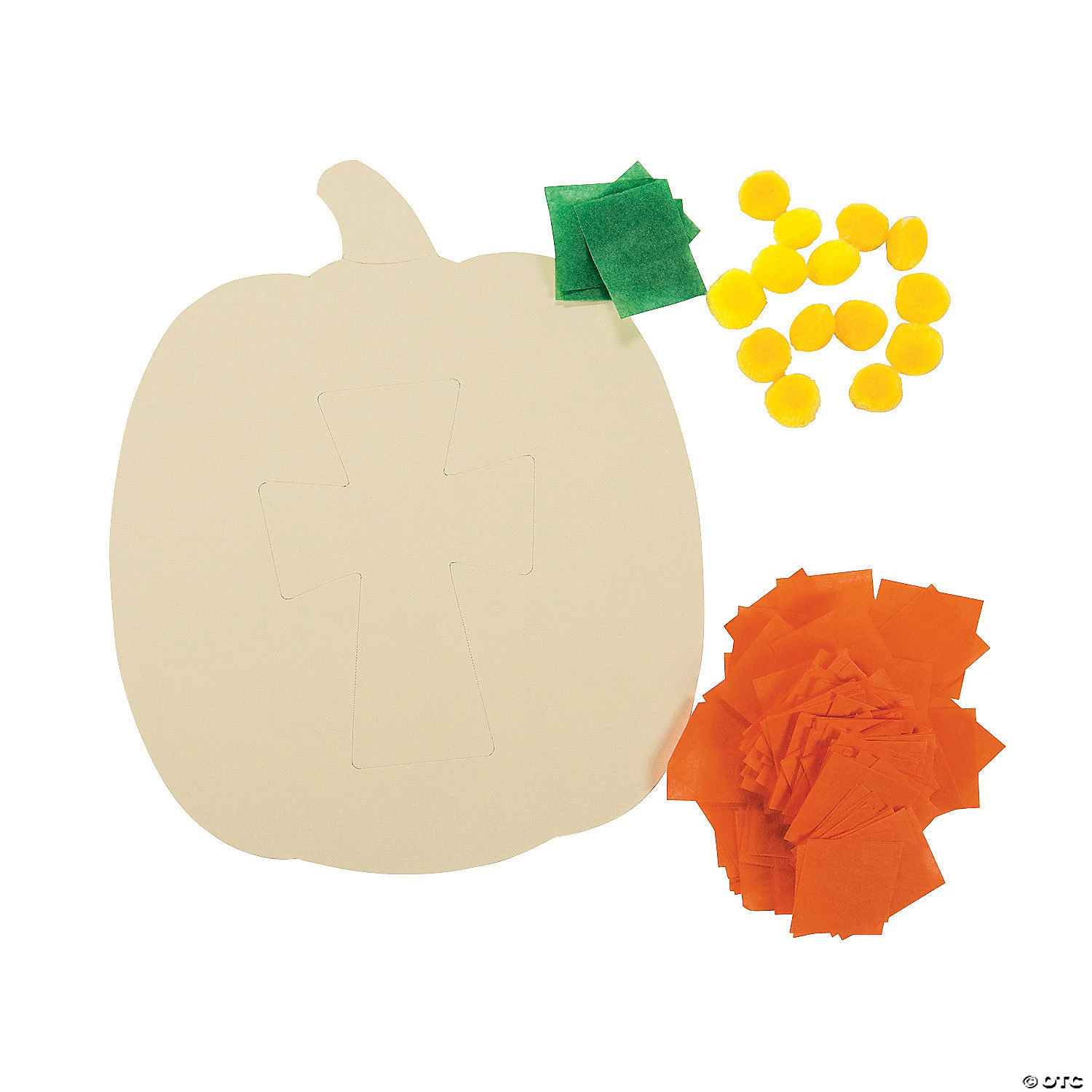 Christian Pumpkin Crinkle Tissue Paper Craft Kit- Makes 12 2 Christian Pumpkin Crinkle Tissue Paper Craft Kit- Makes 12 - Image 2