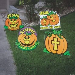 Christian Pumpkin Yard Signs - 4 Pc.