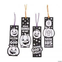 Color Your Own Christian Pumpkin Fuzzy Bookmarks - 12 Pc.