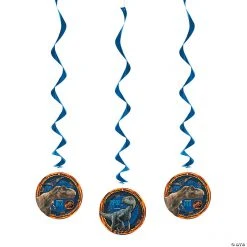 Paper Jurassic World™ Hanging Swirl Decorations - 3 Pc.
