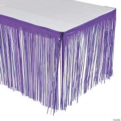 Metallic Fringe Plastic Table Skirt
