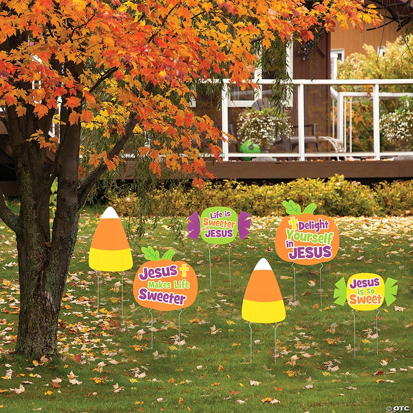 Religious Halloween Mini Yard Signs Set - 6 Pc. 1 Religious Halloween Mini Yard Signs Set - 6 Pc.