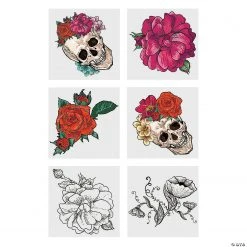 Spooky Floral Temporary Tattoos - 72 Pc.