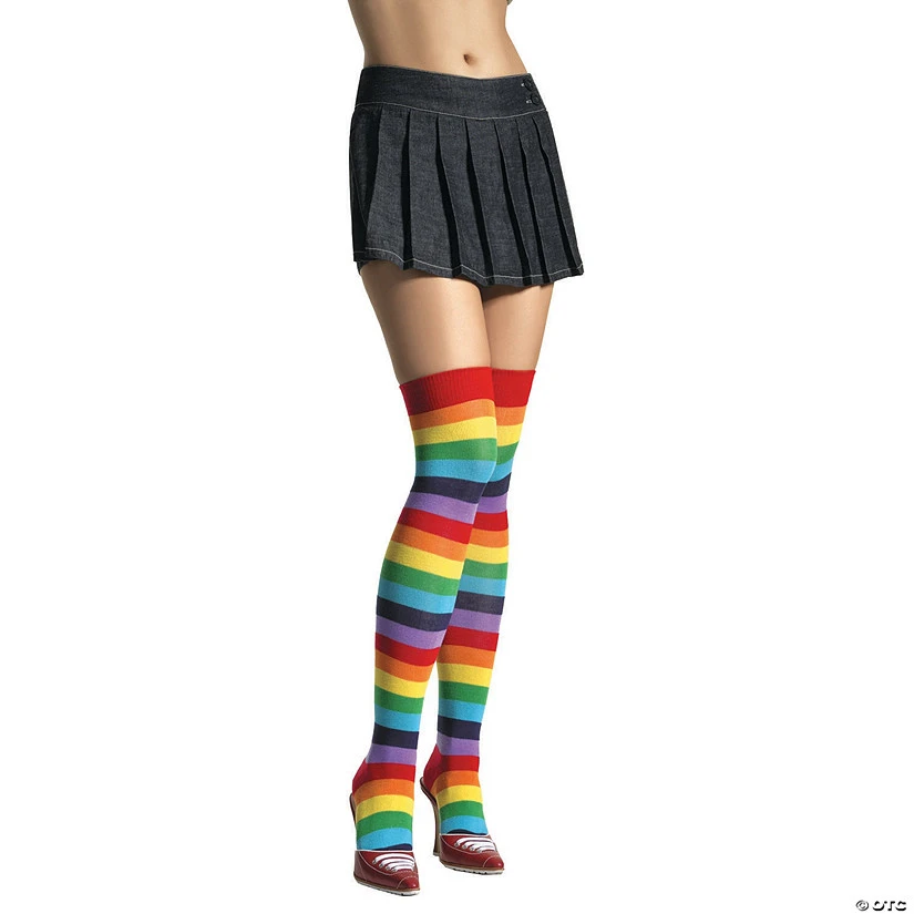Women's Rainbow Thigh-High Stockings 1 Women's Rainbow Thigh-High Stockings
